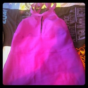 Purple strappy bandage dress